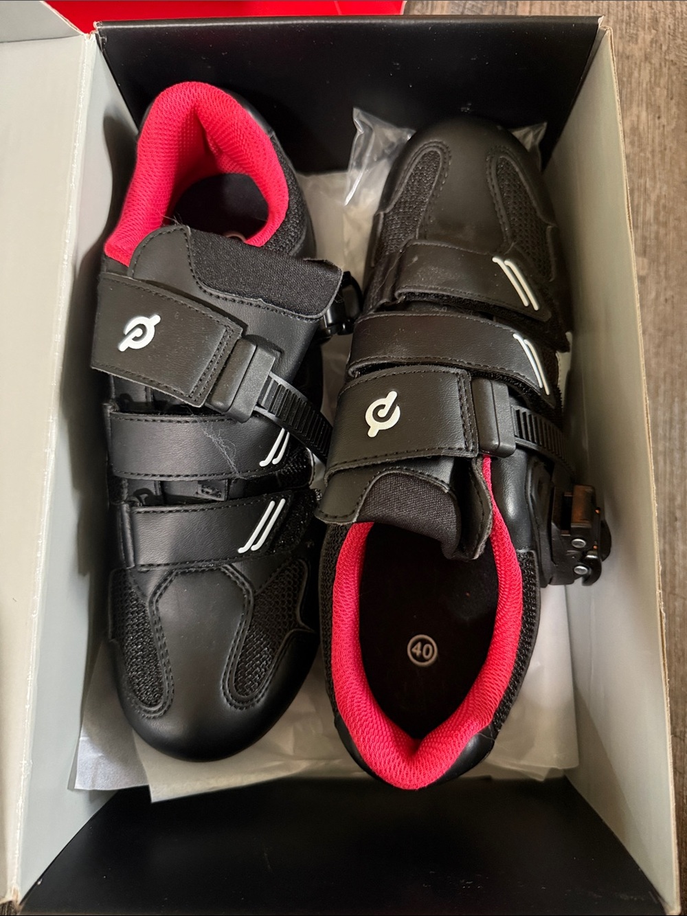 Peloton Women’s Cycling Shoes - Black with Red Lining